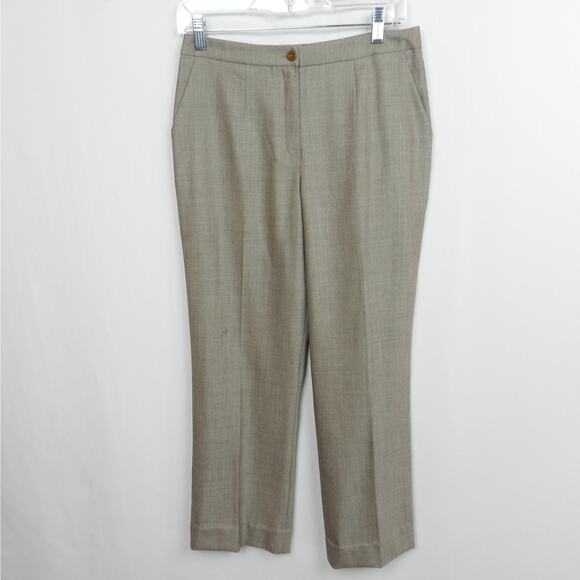 Escada Pants - Escada Stretch Wool Silk Blend Straight Leg Pants Sz 6 US 36 DE Light Brown FLAW